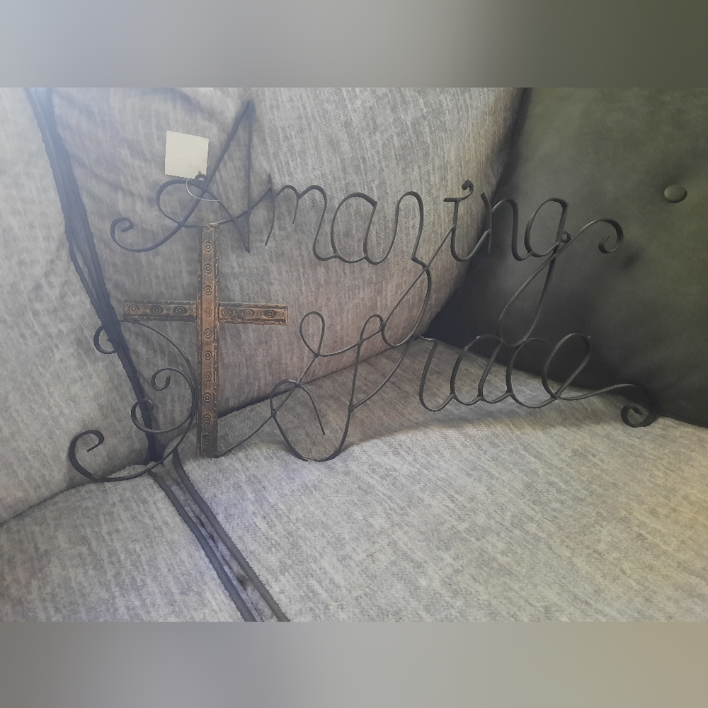 Amazing grace metal sign